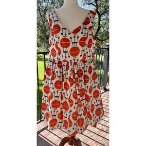 Fervour x Modcloth Retro BBQ Grill Pattern Fit and Flare Swing Dress Plus Size